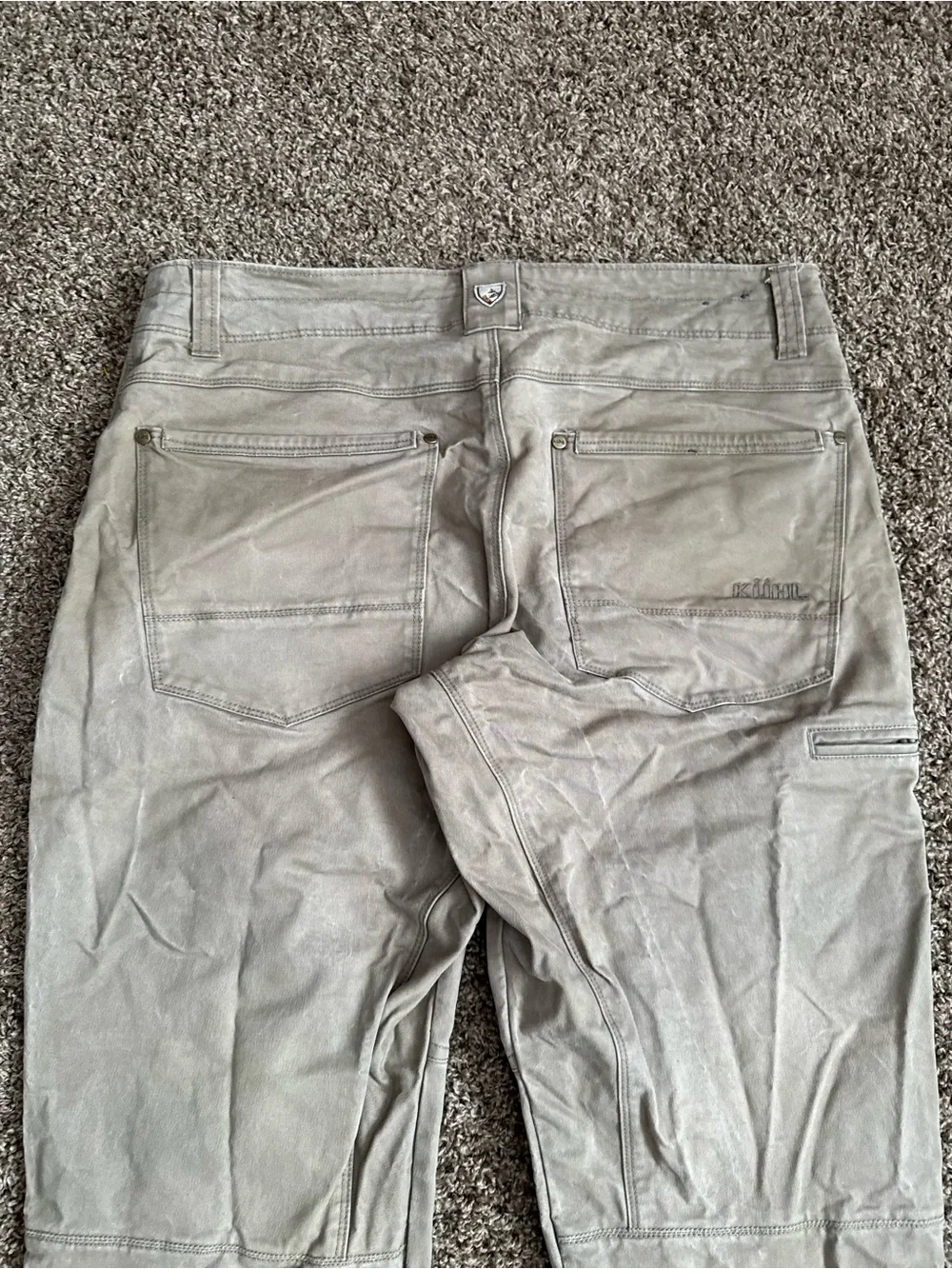 Kuhl Rydr Vintage Patina Dye Pants Tan Men’s 34x30 Outdoor Hiking Canvas Heavy